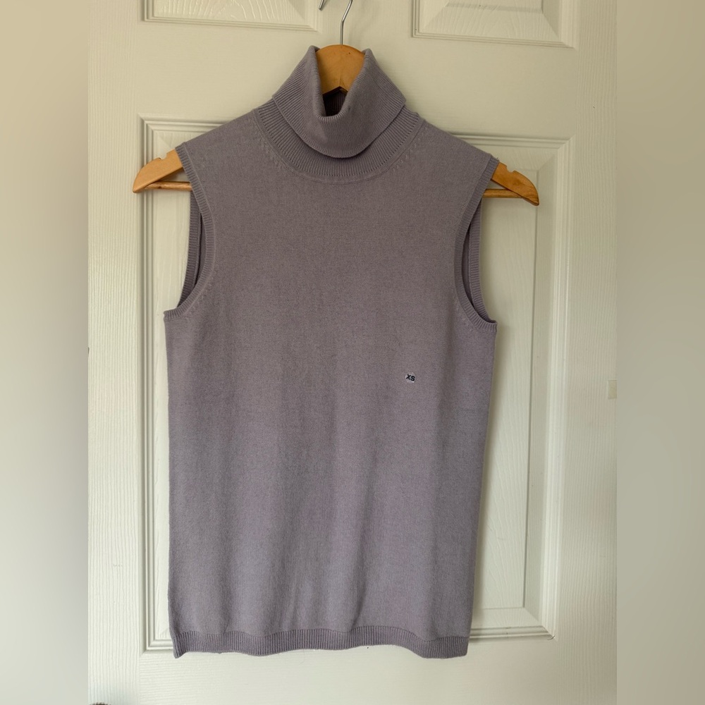 Brooks Brothers 346 Silk & Cashmere Sleeveless Turtleneck Sweater - Lavender XS